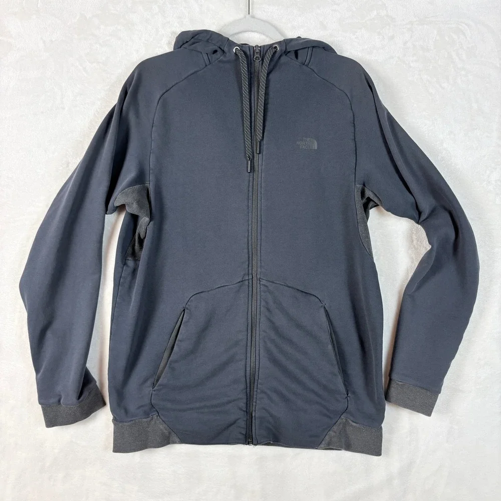 The North Face FlashDry Hoodie Mens Large Grey Good Full Zip Performance Jacket
